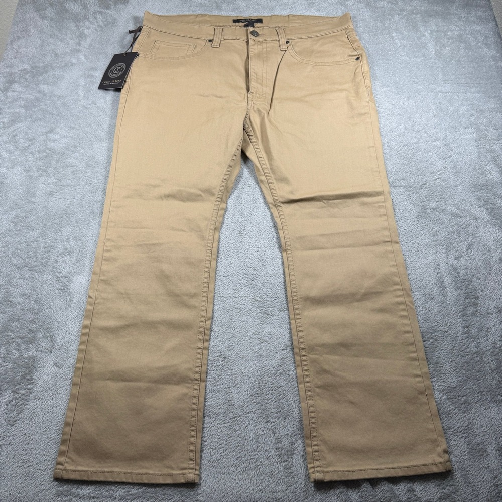 Cody James Jackson Slim Straight Pants Men 40x30 Khaki Tan Western Cowboy NWT